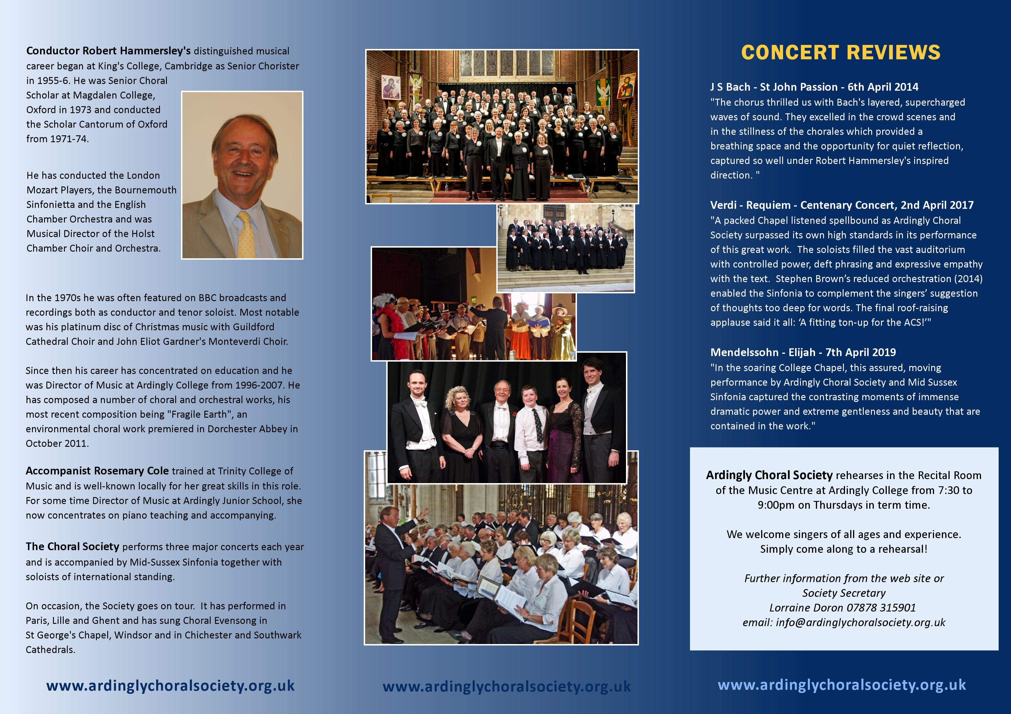 Ardingly Choral Society | Programme